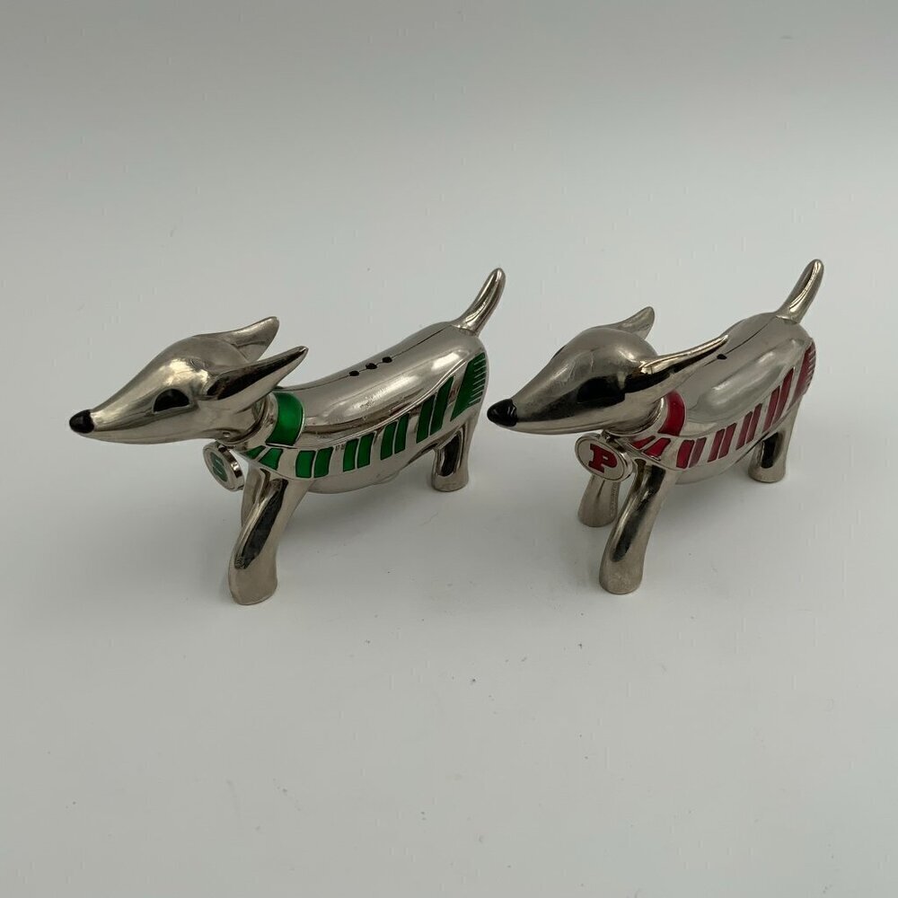 NEW Godinger Purebred Dachshund Wiener Dog Salt Pepper Shakers Christmas